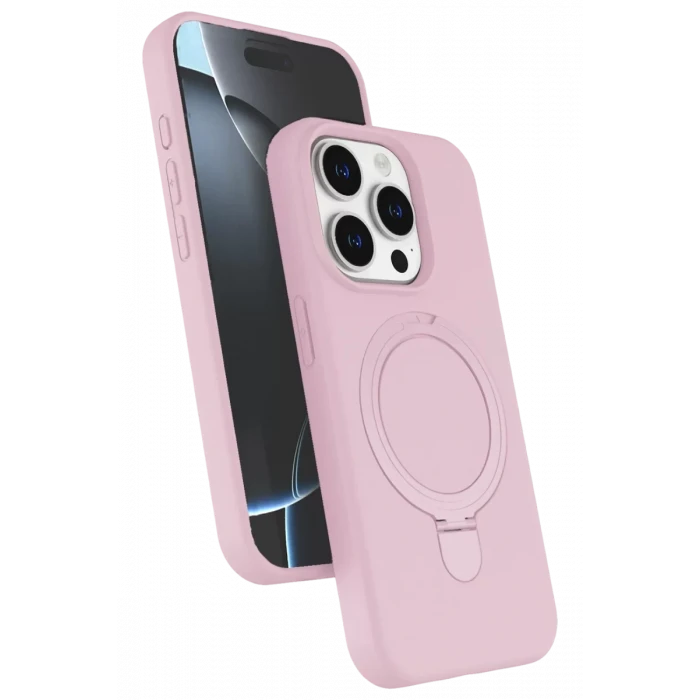 Newface Apple iPhone 14 Pro Max Regal Magsafe Standlı Kapak - Açık Pembe