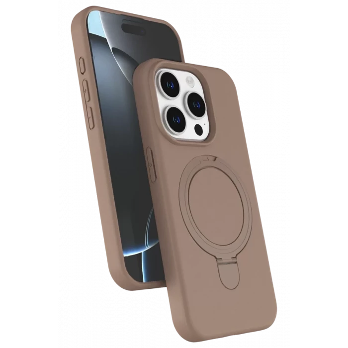 Newface Apple iPhone 14 Pro Max Regal Magsafe Standlı Kapak - Çöl Titanyum
