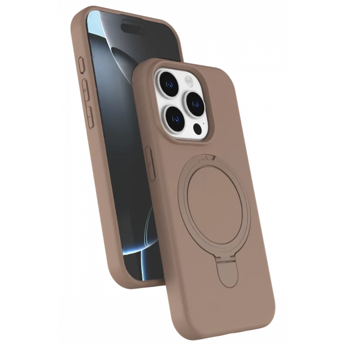 Newface Apple iPhone 14 Pro Max Regal Magsafe Standlı Kapak - Çöl Titanyum