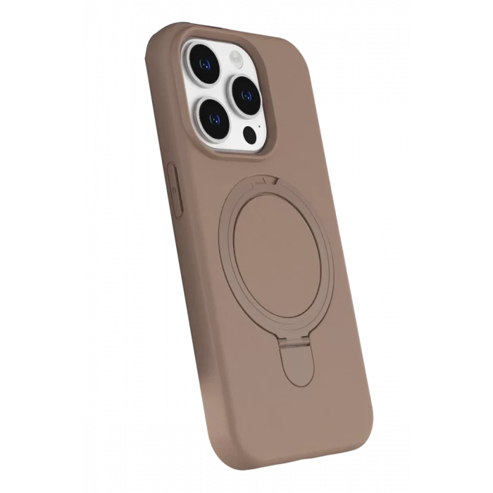 Newface Apple iPhone 14 Pro Max Regal Magsafe Standlı Kapak - Çöl Titanyum