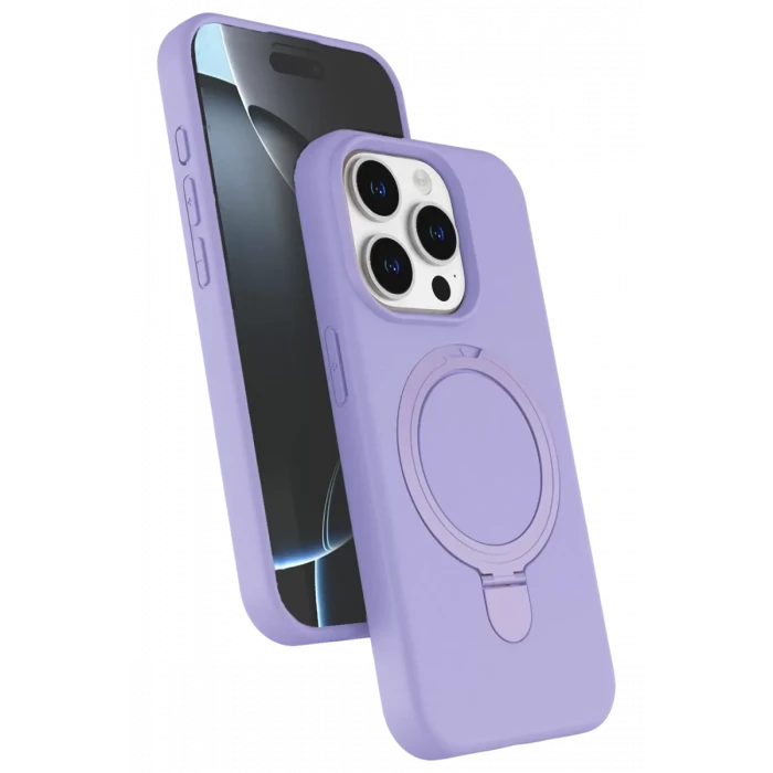 Newface Apple iPhone 14 Pro Max Regal Magsafe Standlı Kapak - Lila