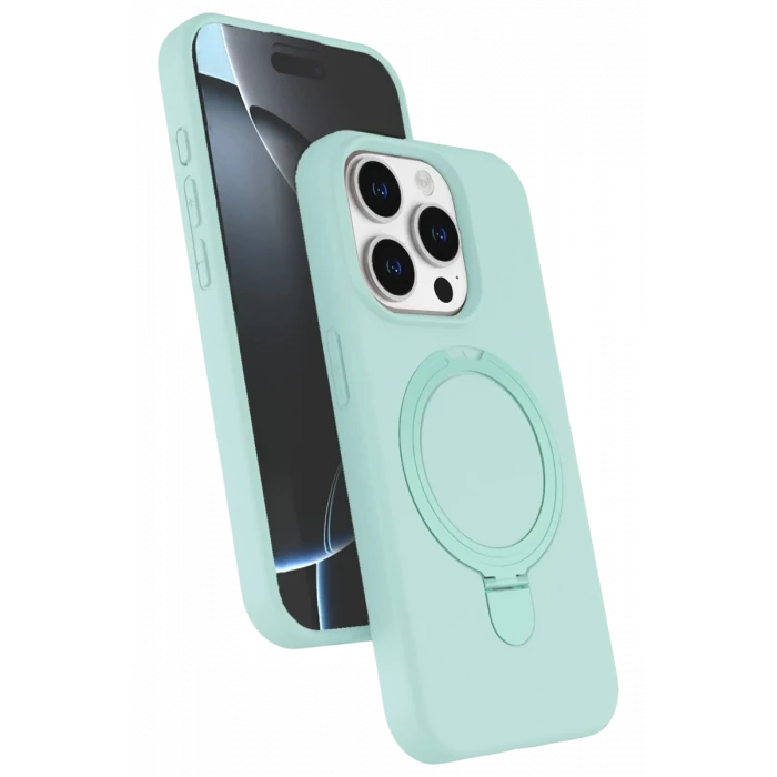 Newface Apple iPhone 14 Pro Max Regal Magsafe Standlı Kapak - Su Yeşili