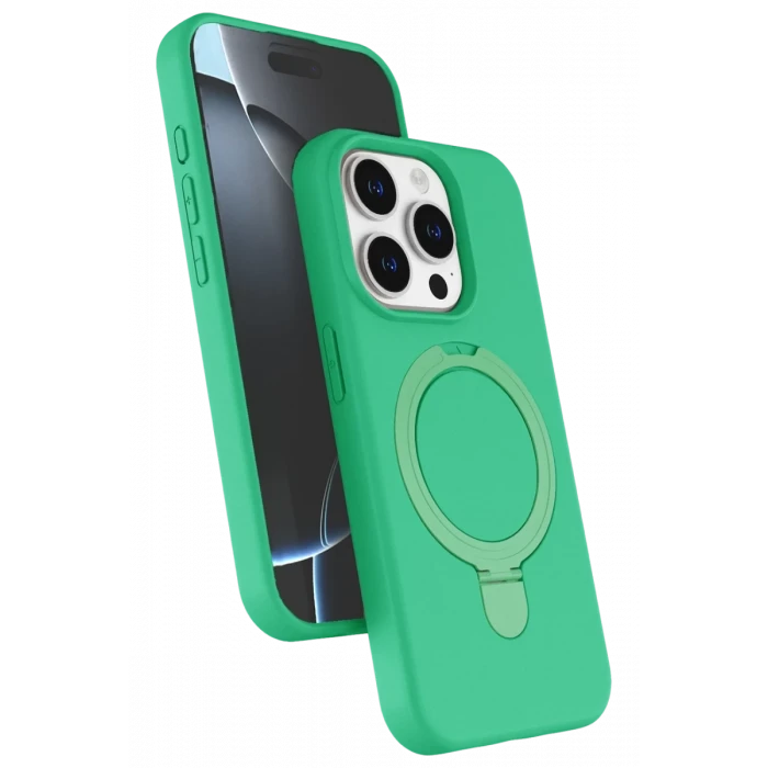 Newface Apple iPhone 14 Pro Max Regal Magsafe Standlı Kapak - Yeşil