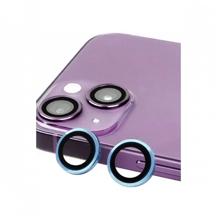 Newface Apple iPhone 14 Raze Metal Kamera Lens - Mavi
