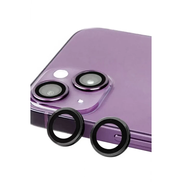 Newface Apple iPhone 14 Raze Metal Kamera Lens - Siyah
