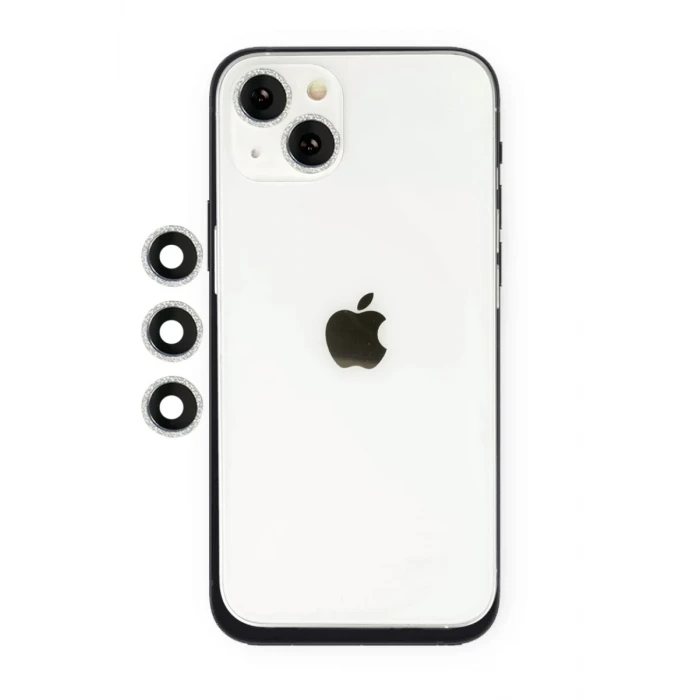 Newface Apple iPhone 14 Shine Kamera Lens - Gümüş