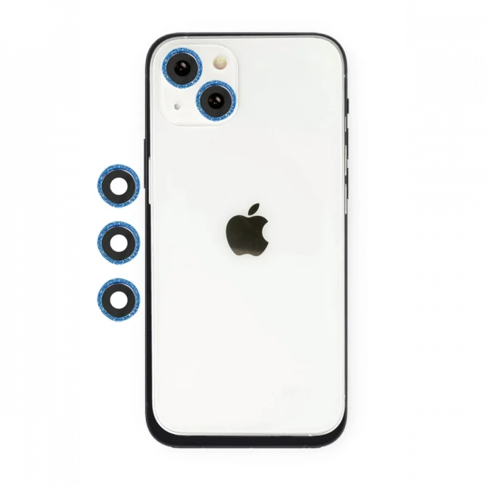 Newface Apple iPhone 14 Shine Kamera Lens - Mavi