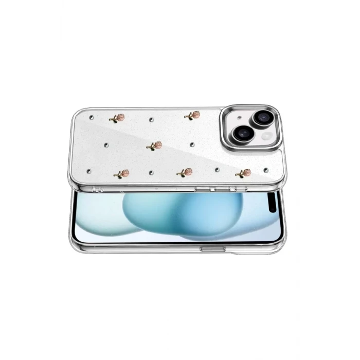 Newface Apple iPhone 15 Fiyonk Desenli Kapak - Desen 6