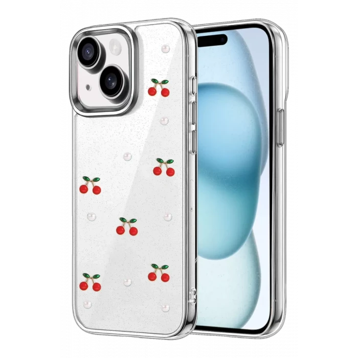 Newface Apple iPhone 15 Fiyonk Desenli Kapak - Desen 9