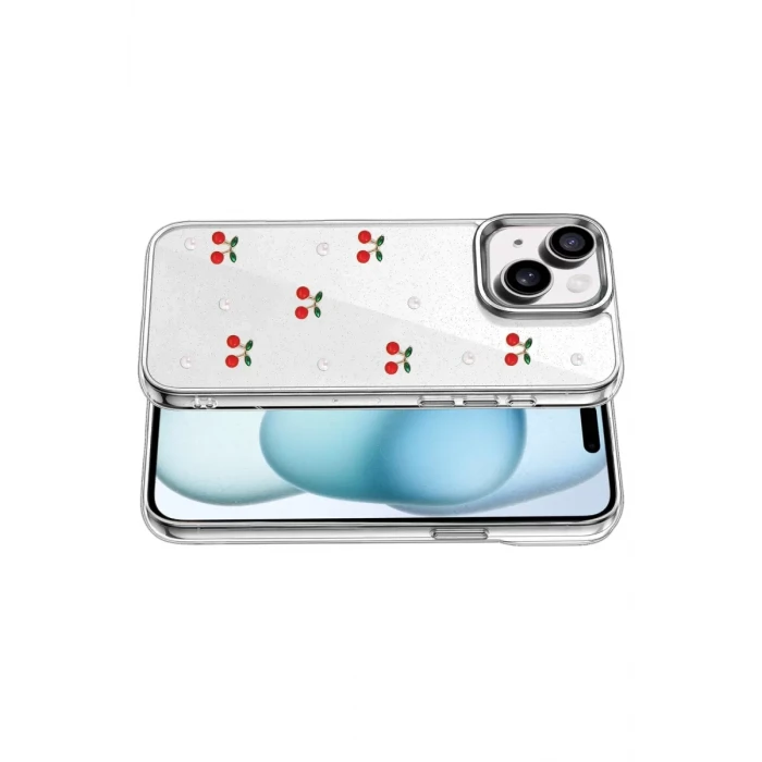 Newface Apple iPhone 15 Fiyonk Desenli Kapak - Desen 9