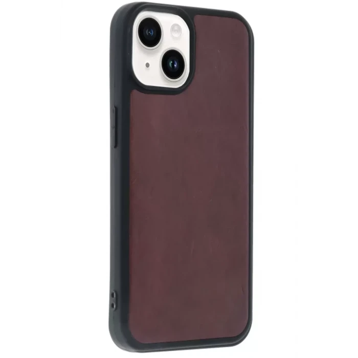 Newface Apple iPhone 15 Kılıf Aras Deri Kapak - Bordo