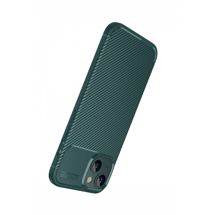 Newface Apple iPhone 15 Kılıf Auto Focus Karbon Kapak - Yeşil