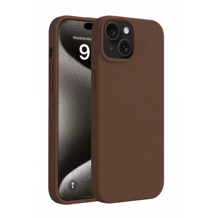 Newface Apple iPhone 15 Kılıf First Silikon - Kahverengi