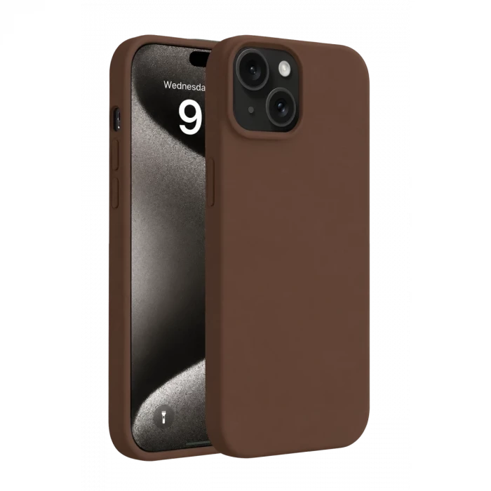 Newface Apple iPhone 15 Kılıf First Silikon - Kahverengi