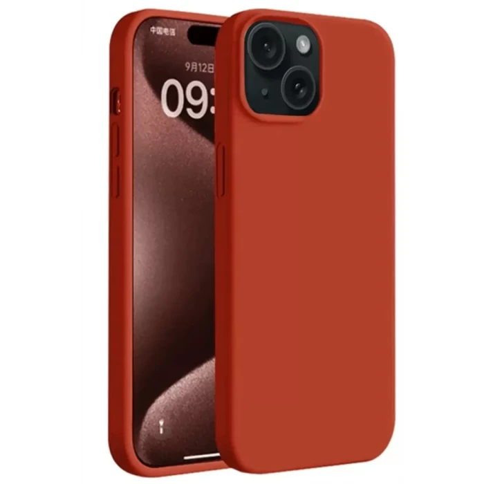 Newface Apple iPhone 15 Kılıf First Silikon - Kırmızı