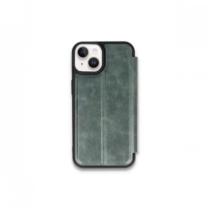 Newface Apple iPhone 15 Kılıf Flip Cover - Koyu Yeşil