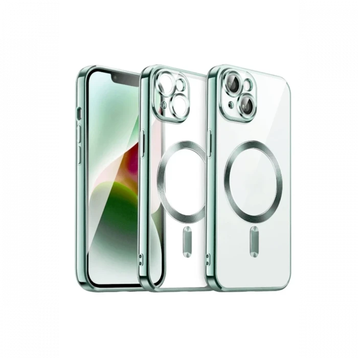 Newface Apple iPhone 15 Kılıf Kross Magneticsafe Kapak - Açık Yeşil