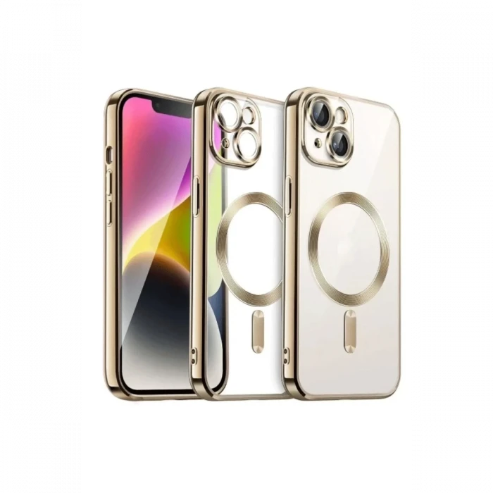 Newface Apple iPhone 15 Kılıf Kross Magneticsafe Kapak - Gold