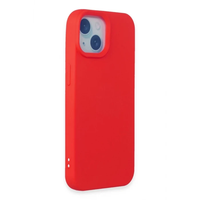 Newface Apple iPhone 15 Kılıf Nano içi Kadife Silikon - Kırmızı