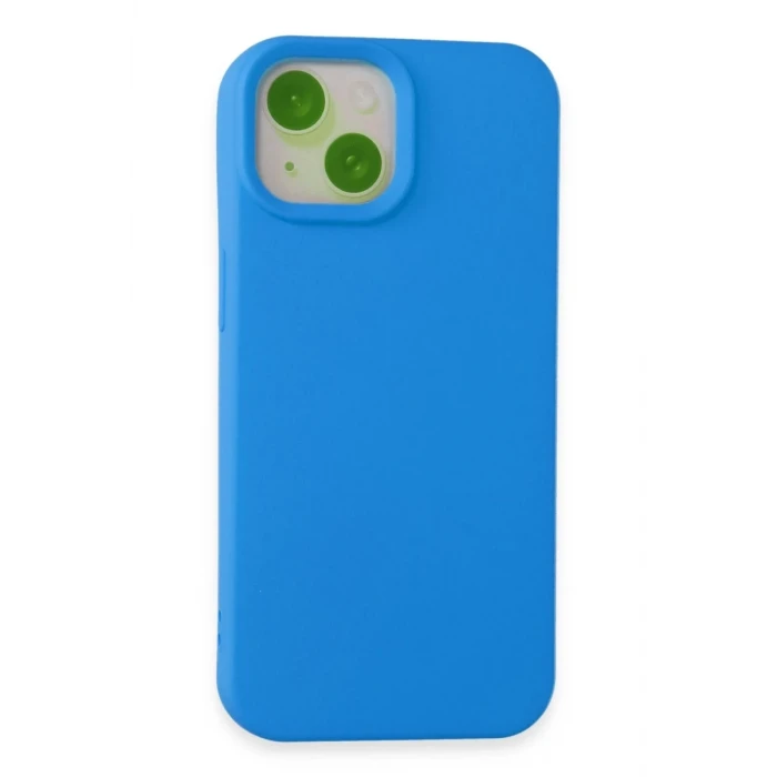 Newface Apple iPhone 15 Kılıf Nano içi Kadife Silikon - Mavi