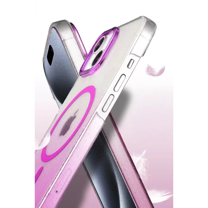 Newface Apple iPhone 15 Plus Glossy Magsafe Kapak - Mavi