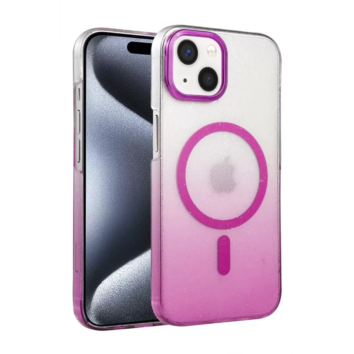 Newface Apple iPhone 15 Plus Glossy Magsafe Kapak - Mor