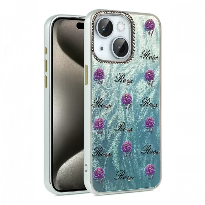 Newface Apple iPhone 15 Plus Kılıf Blade Aynalı Desenli Kapak - Desen 9