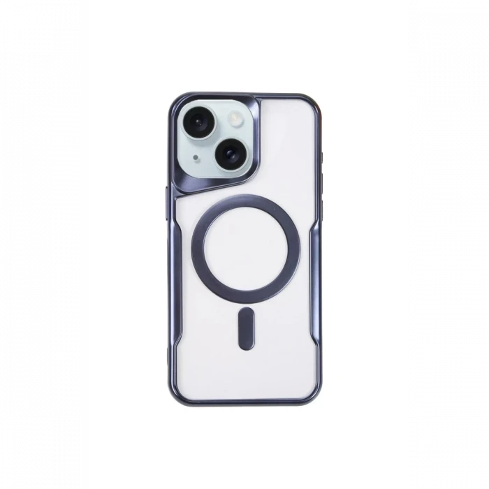 Newface Apple iPhone 15 Plus Kılıf Boyi Magsafe Silikon Kapak - Lacivert