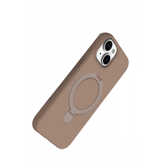 Newface Apple iPhone 15 Plus Regal Magsafe Standlı Kapak - Çöl Titanyum