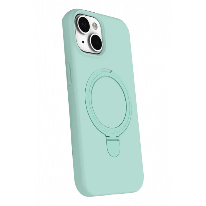 Newface Apple iPhone 15 Plus Regal Magsafe Standlı Kapak - Su Yeşili