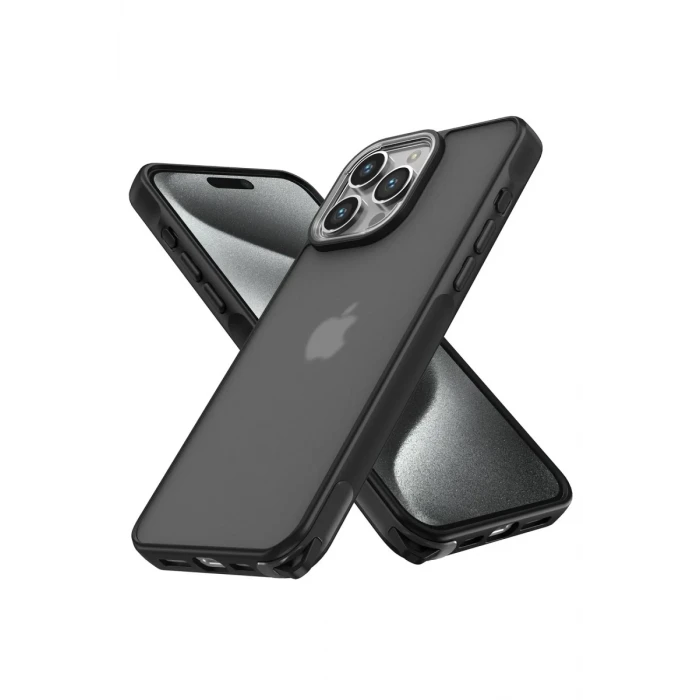 Newface Apple iPhone 15 Pro Kılıf Elegant Kapak - Siyah
