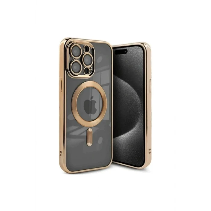 Newface Apple iPhone 15 Pro Kılıf Kross Magneticsafe Kapak - Gold
