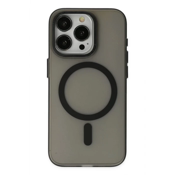 Newface Apple iPhone 15 Pro Kılıf Lodos Magneticsafe Mat Kapak - Siyah