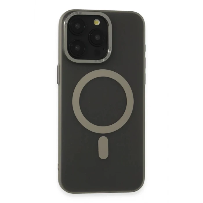 Newface Apple iPhone 15 Pro Kılıf Lodos Magneticsafe Mat Kapak - Titan Gri