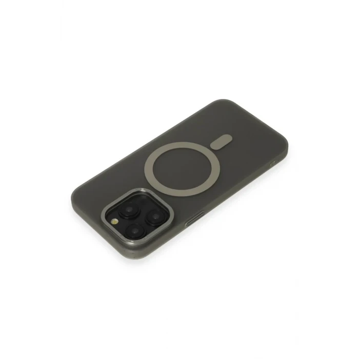 Newface Apple iPhone 15 Pro Kılıf Lodos Magneticsafe Mat Kapak - Titan Gri