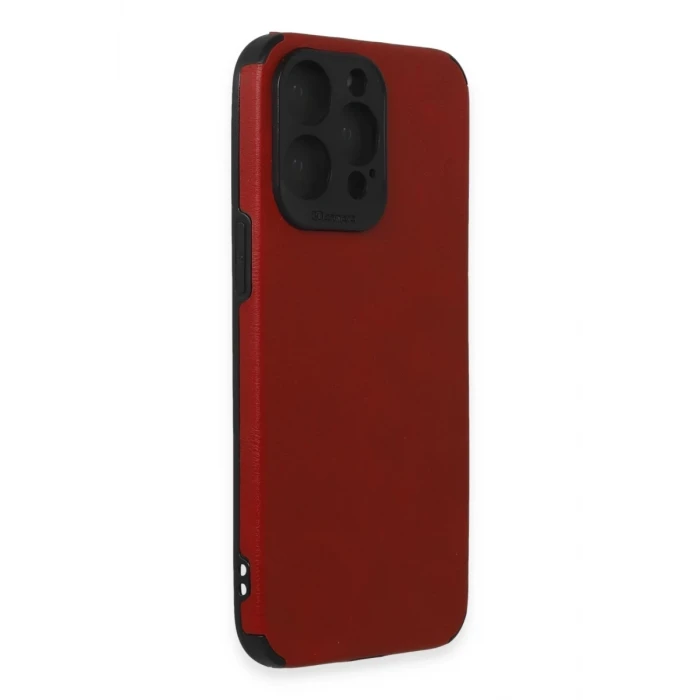 Newface Apple iPhone 15 Pro Kılıf Loop Deri Silikon - Kırmızı