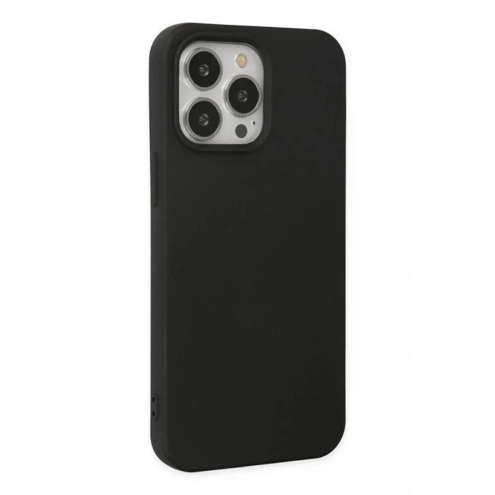 Newface Apple iPhone 15 Pro Kılıf Nano içi Kadife Silikon - Siyah