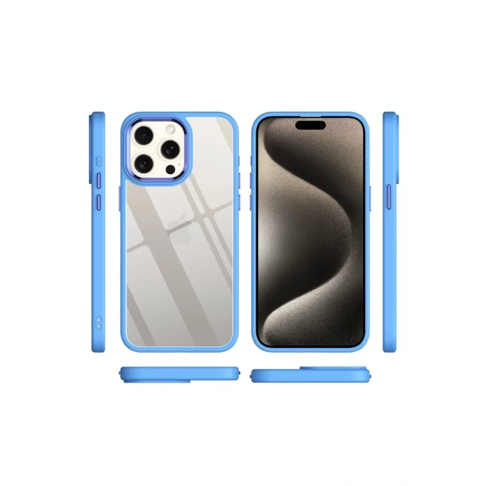 Newface Apple iPhone 15 Pro Kılıf Power Silikon - Mavi