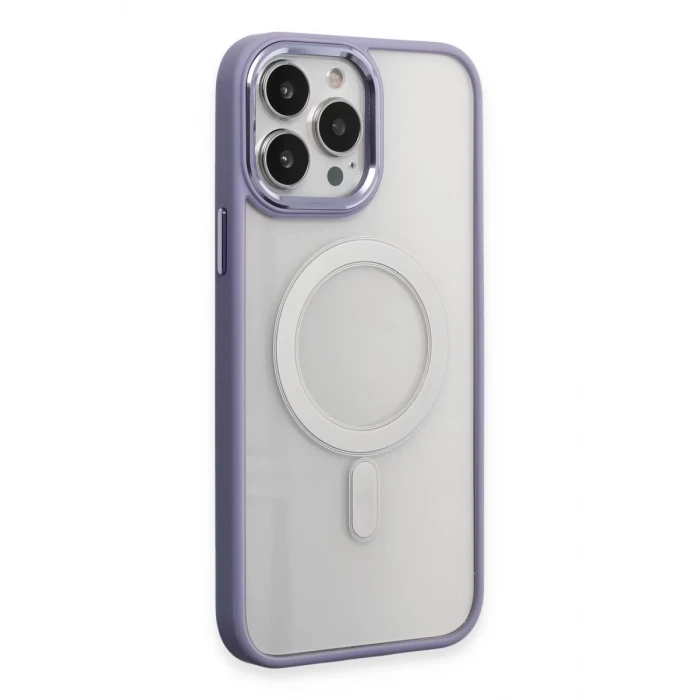 Newface Apple iPhone 15 Pro Kılıf Room Magneticsafe Silikon - Lila