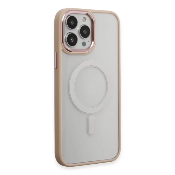 Newface Apple iPhone 15 Pro Kılıf Room Magneticsafe Silikon - Pudra