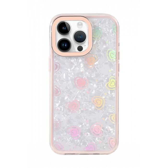 Newface Apple iPhone 15 Pro Lumi Desenli Kapak - Pembe