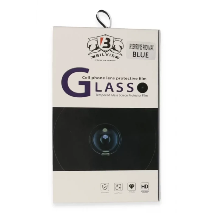 Newface Apple iPhone 15 Pro Max Bilvis Titan Kamera Lens - Lacivert