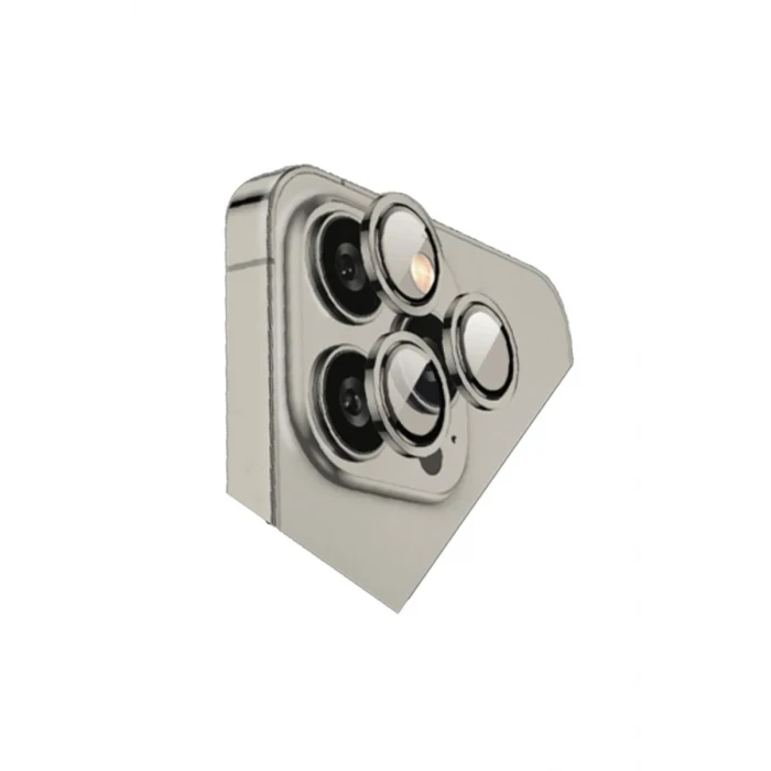 Newface Apple iPhone 15 Pro Max Bilvis Titan Kamera Lens - Titan Gri