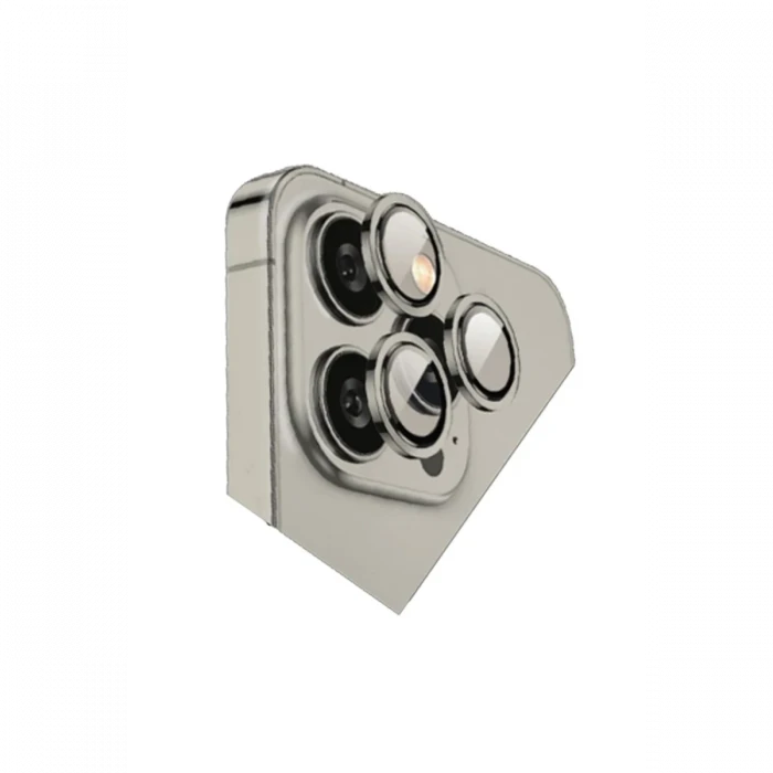 Newface Apple iPhone 15 Pro Max Bilvis Titan Kamera Lens - Titan Gri