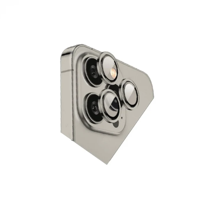 Newface Apple iPhone 15 Pro Max Bilvis Titan Kamera Lens - Titan Gri