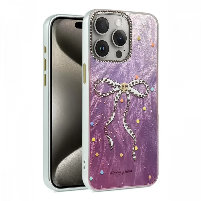 Newface Apple iPhone 15 Pro Max Kılıf Blade Aynalı Desenli Kapak - Desen 1