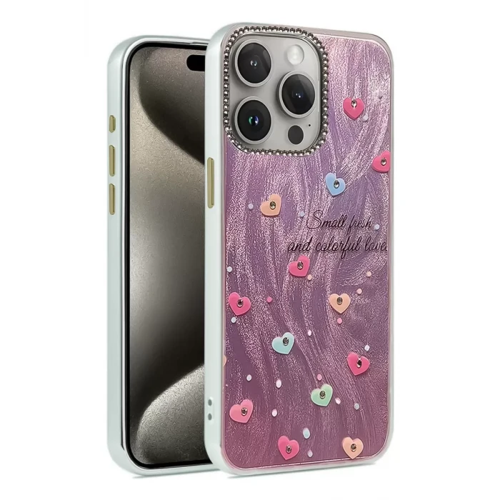 Newface Apple iPhone 15 Pro Max Kılıf Blade Aynalı Desenli Kapak - Desen 8