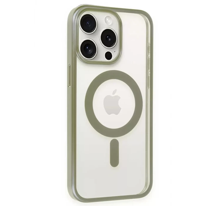 Newface Apple iPhone 15 Pro Max Kılıf Erozi Magsafe Kapak - Gri