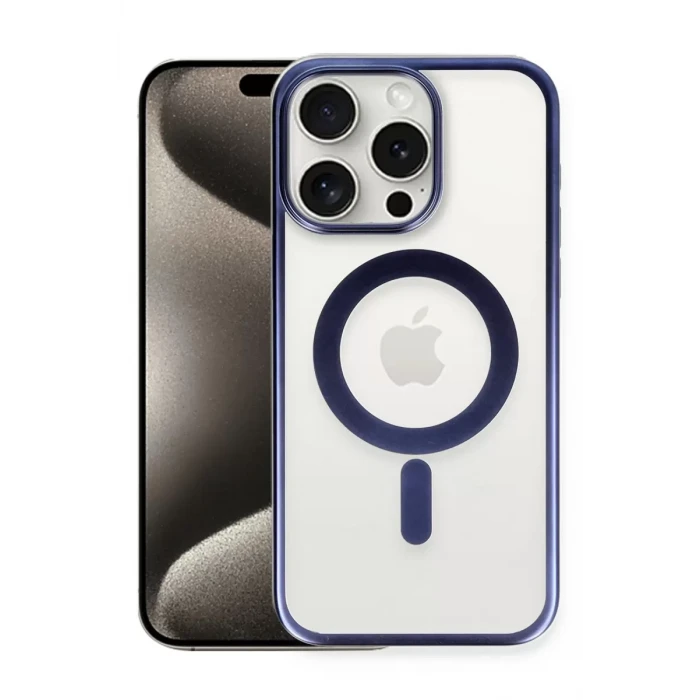 Newface Apple iPhone 15 Pro Max Kılıf Erozi Magsafe Kapak - Lacivert