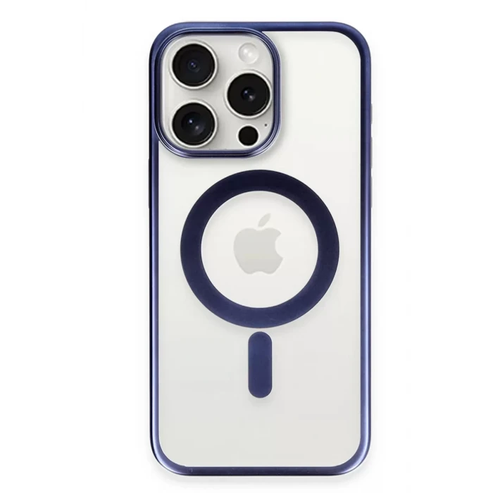 Newface Apple iPhone 15 Pro Max Kılıf Erozi Magsafe Kapak - Lacivert